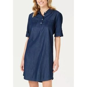 Karen Scott Dresses Karen Scott Chambray Shirt Dress Medium